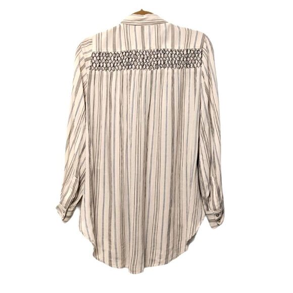 Anthropologie FLOREAT Northfork Striped Embroidered Boho Blouse S - Picture 7 of 9